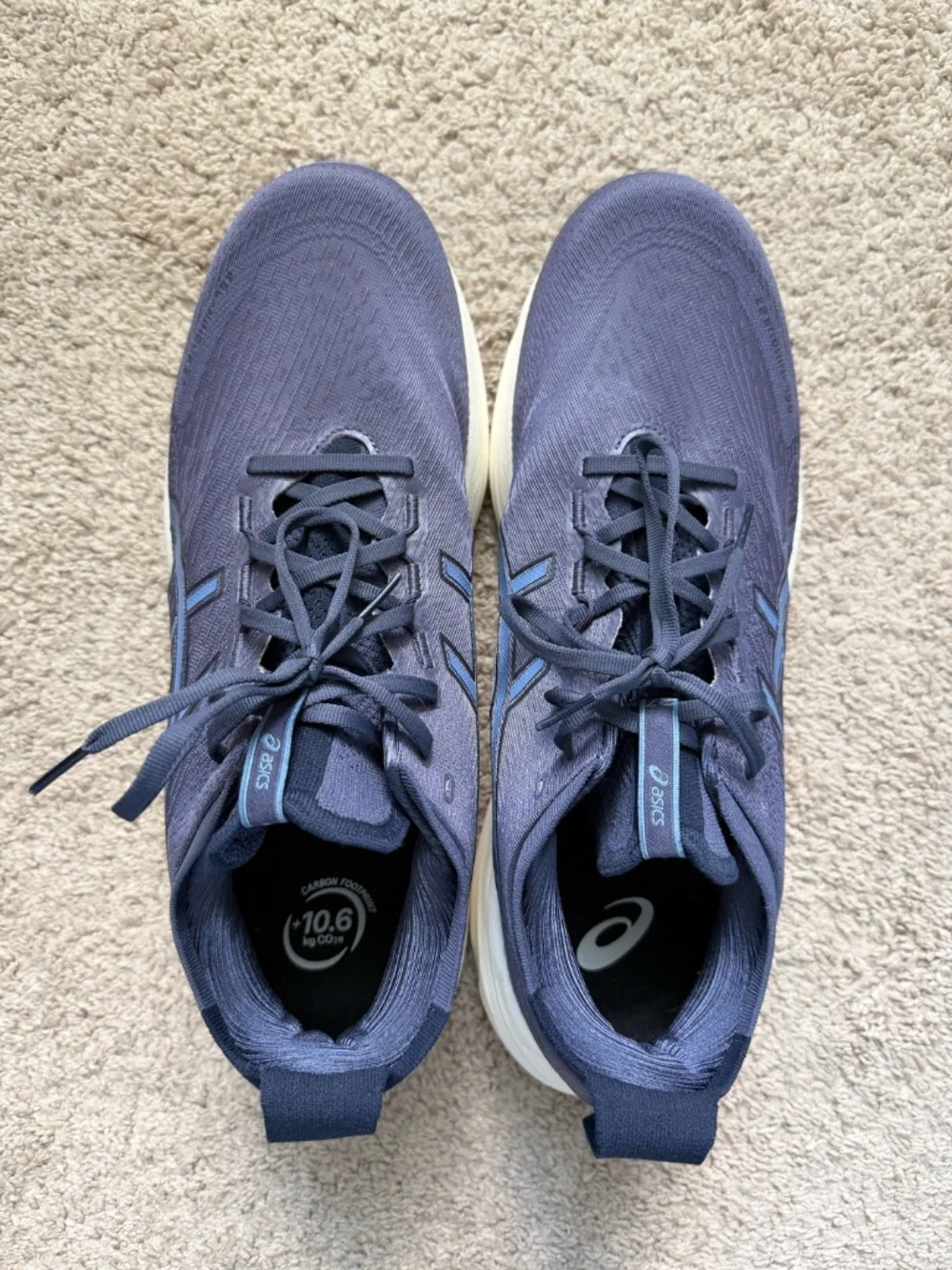 ASICS GEL Nimbus 27 Size 13 Wide Mens Navy Blue Running Sneakers 1011B956